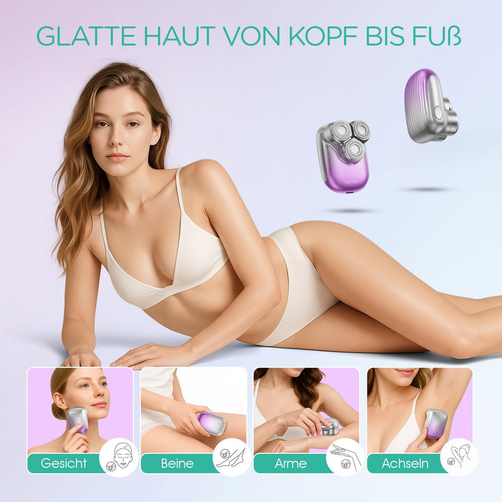 VOYOR Damenrasierer Elektrisch Epilierer Damen Rasierer Damen Intimrasierer Für Frauen Wasserdichter