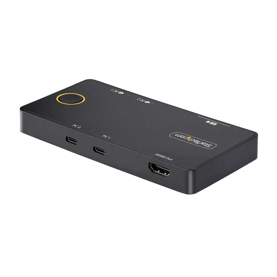StarTech.com 2-Port USB-C KVM-Switch, EIN 4K 60Hz HDMI Monitor, 100W Power Delivery Pass-Through für