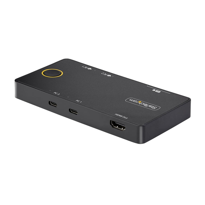 StarTech.com 2-Port USB-C KVM-Switch, EIN 4K 60Hz HDMI Monitor, 100W Power Delivery Pass-Through für