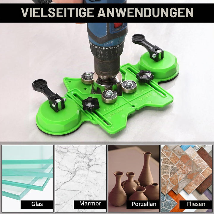 LALAGO Bohrer Lochsägenführungsvorrichtung Verstellbar 4-83mm mit Doppel-Saugnäpfe, Zentrierungs Loc