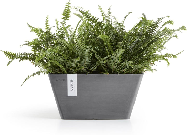 ECOPOTS Blumentopf Berlin Grau - 31 x 31 cm quadratisch - Pflanzentopf aus Recycling Kunststoff - Üb