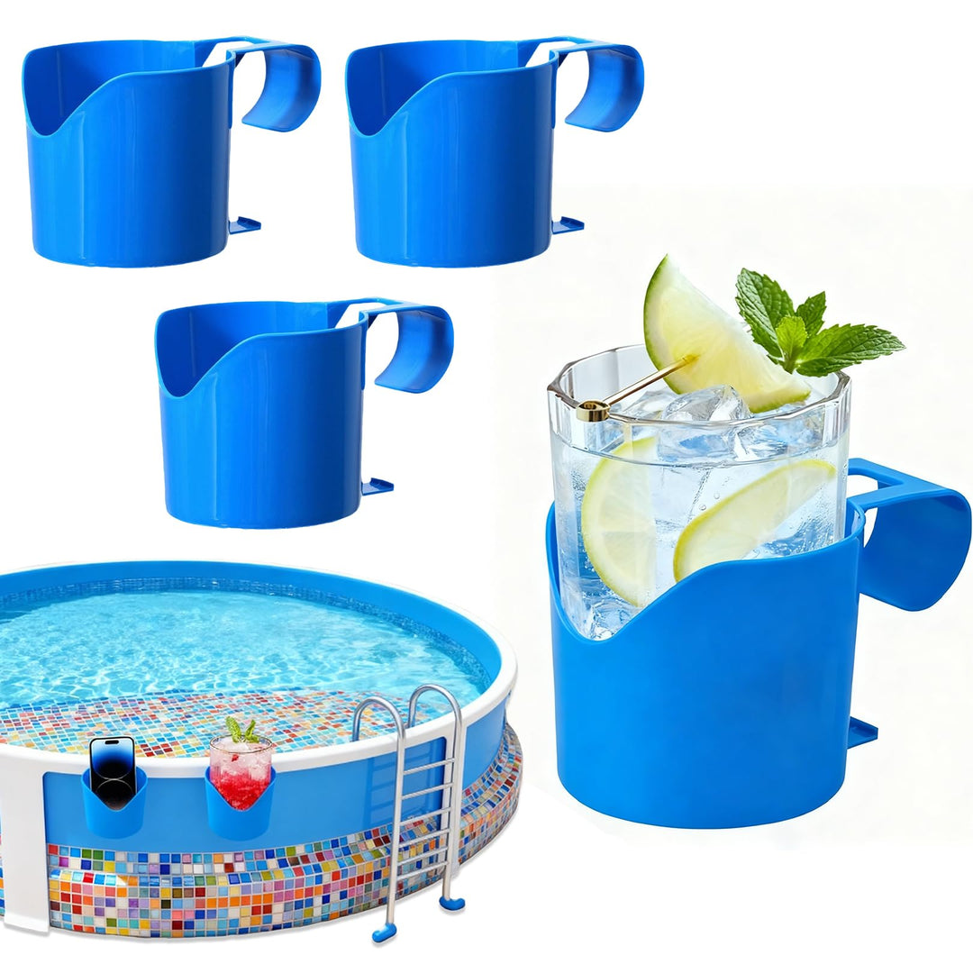 4 Stück Pool Zubehör,Getränkehalter Pool,für Poolrand Cup,Holder Becherhalter Whirlpool,Kunststoff a