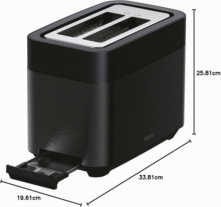 Haier Toaster aus Edelstahl, 2 Scheiben, 1150W I Extra tiefe Schlitze &amp; Hebegriff zum Anheben gegen