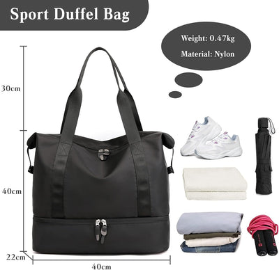 CORIOS Reisetaschen Duffle Bag für Damen/Herren Nylon Sporttasche Weekender Übernachtung Tasche Falt