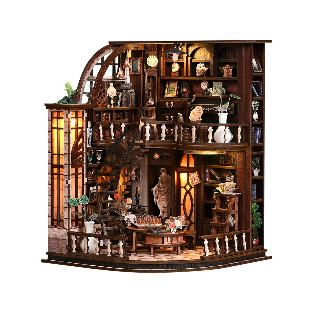 Book Nook Kit, DIY Miniatur Haus Puppenhaus Bausatz Bücherregal Deko für Jugendliche und Erwachsene（