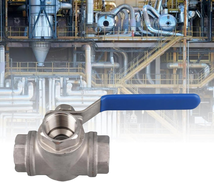 TOPINCN 3-Wege Kugelhahn Edelstahl SUS304 Rohr Dreiwege T-Typ Ventil Innengewinde 3/4 "DN20 Mit Verr