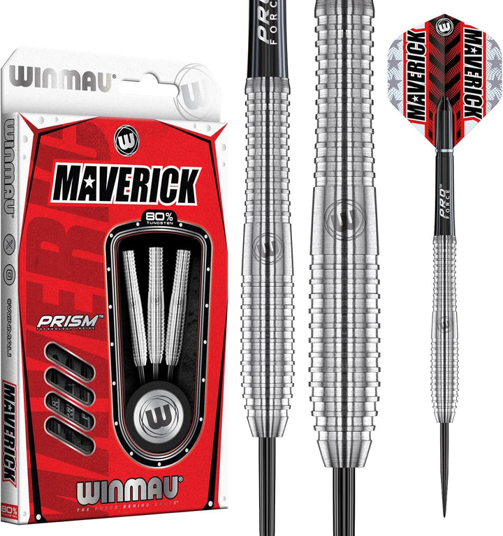 WINMAU Maverick 21 Gramm Profi Stahlspitze Wolfram Dartpfeile mit Flüge und Stiele (Wellen)