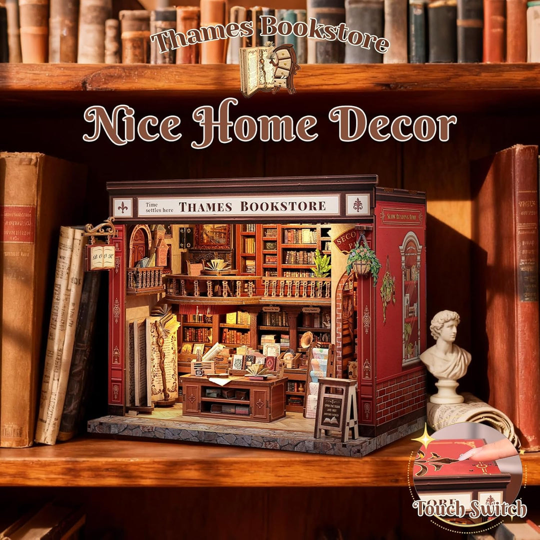 Cutefun Book Nook Magic bücherladen– Nook-Buch DIY Miniature House bücher für Erwachsene, Bücherrega