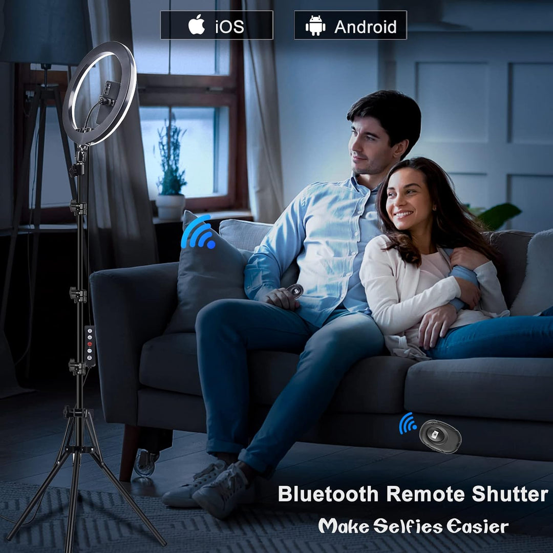 Vlogging 13" Ringlicht mit Stativ Handy, Tisch LED Ring Light Handystativhalter mit ringlicht Dimmba