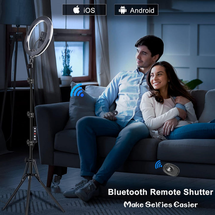 Vlogging 13" Ringlicht mit Stativ Handy, Tisch LED Ring Light Handystativhalter mit ringlicht Dimmba