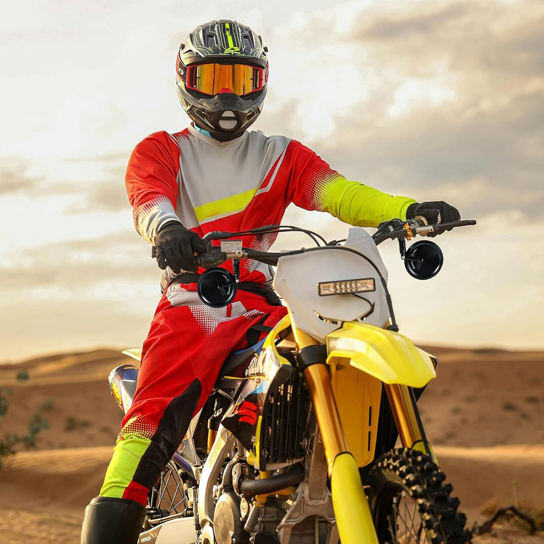 evermotor Motorrad Spiegel, E-geprüft Lenkerendenspiegel mit Klemme | Ø95 mm Unterlenker Spiegel , C