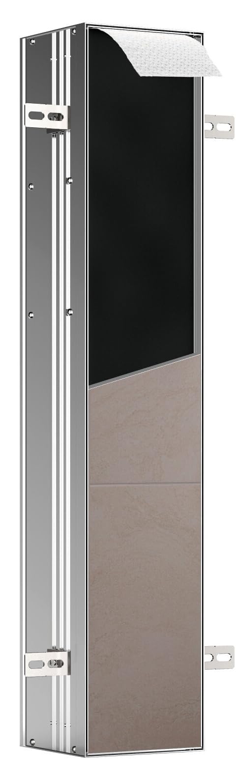 Emco ASIS Plus Unterputz-Schrankmodul für die Klobürstengarnitur, Badezimmerschrank mit Toilettenpap
