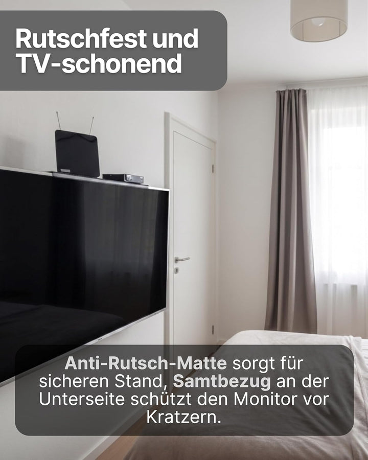 SCHWAIGER 661781 TV-Regal 2er-Set Monitorständer Bildschirmregal Multimedia-Ablage TV-Topper Halteru