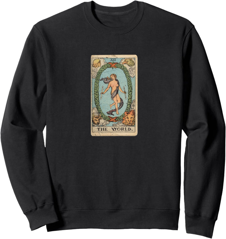 Occult Tarot The World Gothic Grunge Satan Devil Vintage Sweatshirt