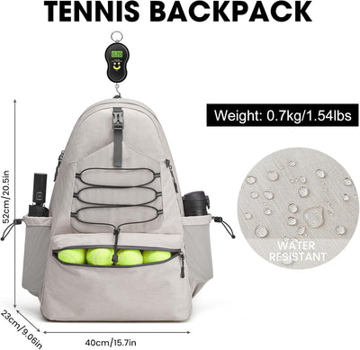 G4Free Tennistasche, Tennisrucksack für Damen und Herren, grosse Pickleball-Tasche, hält 4 Schläger