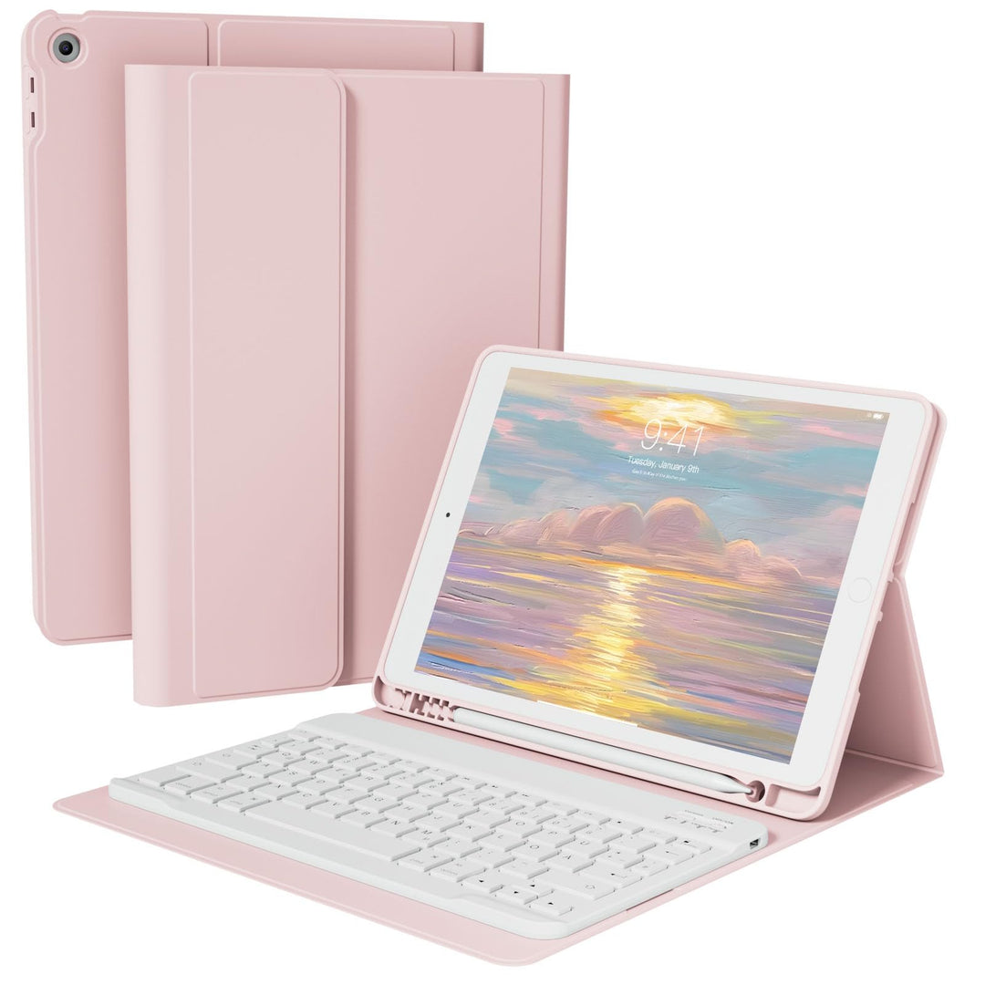 Tastatur Hülle für iPad 9. 8. 7. Generation 2021/2020/2019 10,2 Zoll mit Stifthalter, Magnetisch Blu