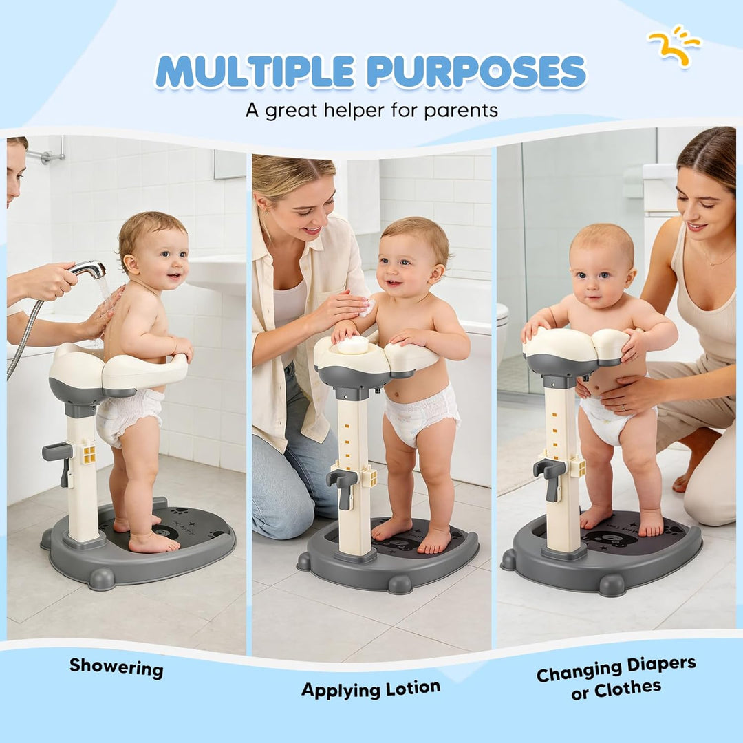 Baby Dusche Ständer, Höhenverstellung 40-57cm, Baby Shower Stand Support mit Anti-Rutsch Basis & Rut