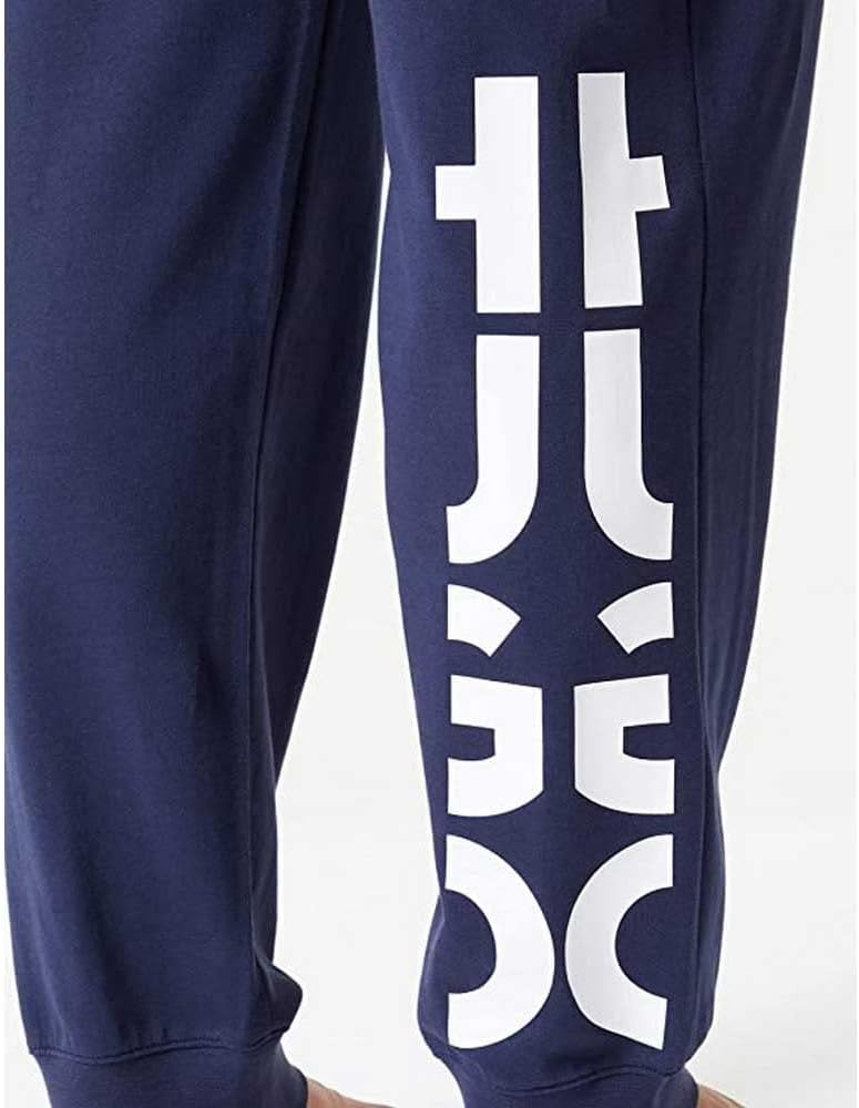HUGO Herren Cut Logo Pants Jogginghose aus Bio-Baumwolle mit Split-Logo-Print XXL Dark Blue405, XXL