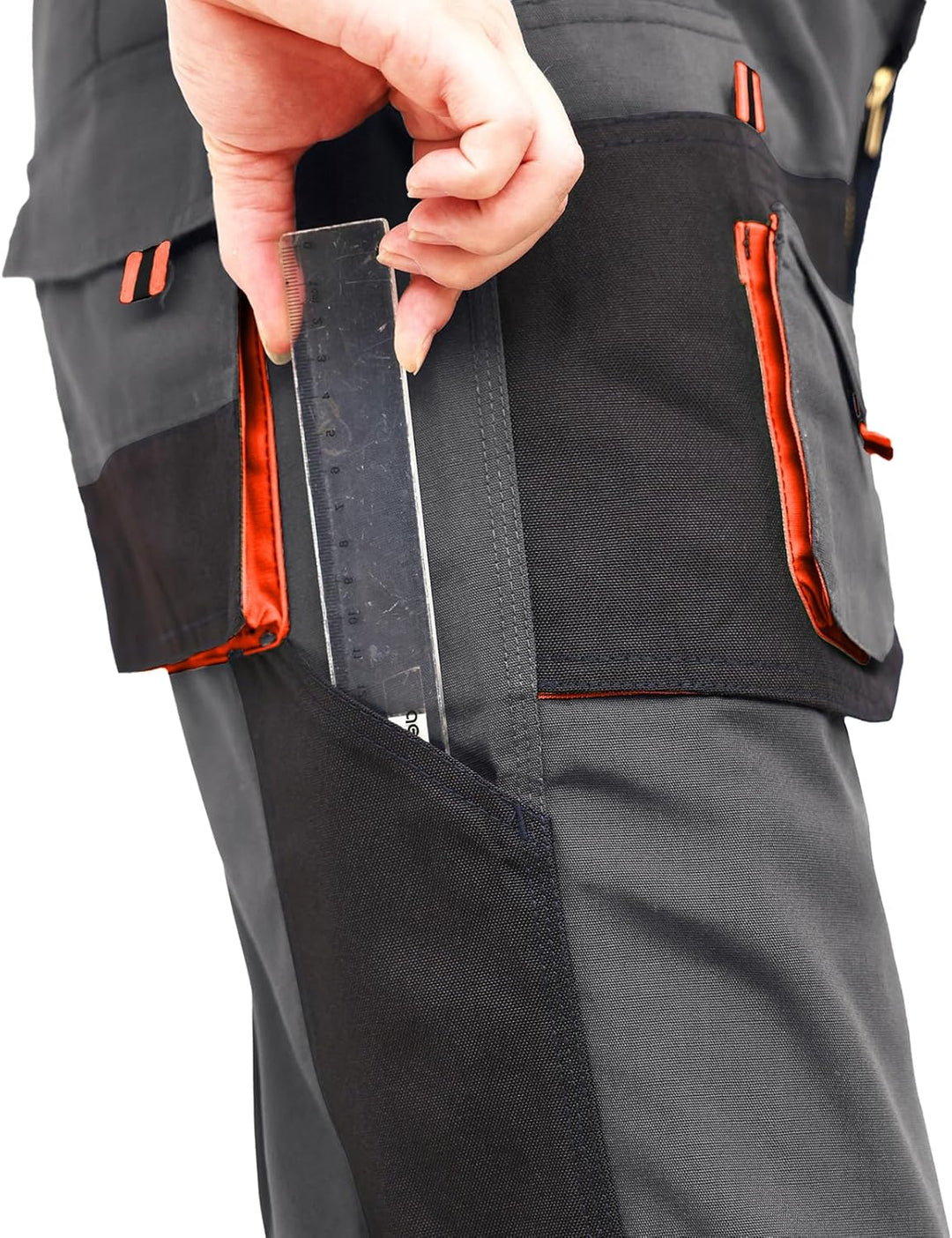 WORK IDEA Herren-Arbeitshose mit Oxford-Knietaschen, strapazierfähigem Canvas L Braun, L Braun