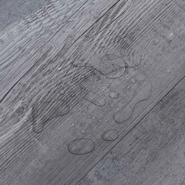 Bodenplanken PVC Mattes Holzgrau 2,51 m² 18 Stück selbstklebend rechteckig robust für Wohnzimmer Küc