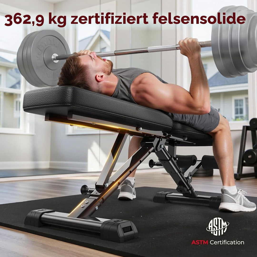 FLYBIRD Hantelbank, verstellbare Krafttrainingsbank für Ganzkörpertraining mit schnellem Zusammenkla