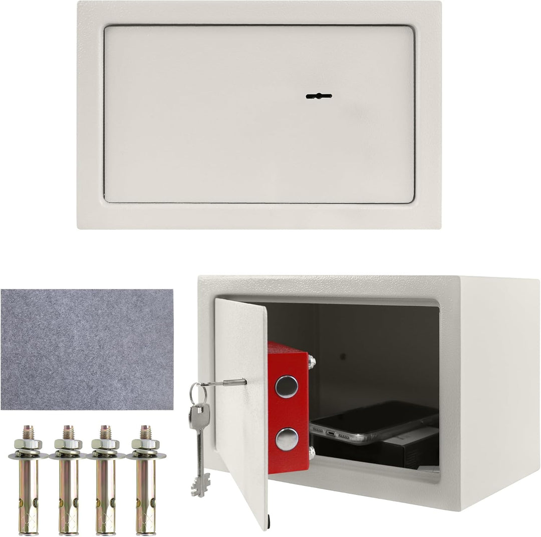Tresor Möbeltresor Safe Geldschrank mit Doppelbartschloss, Wandsafe Boden-Wandtresor aus Stahl inkl.
