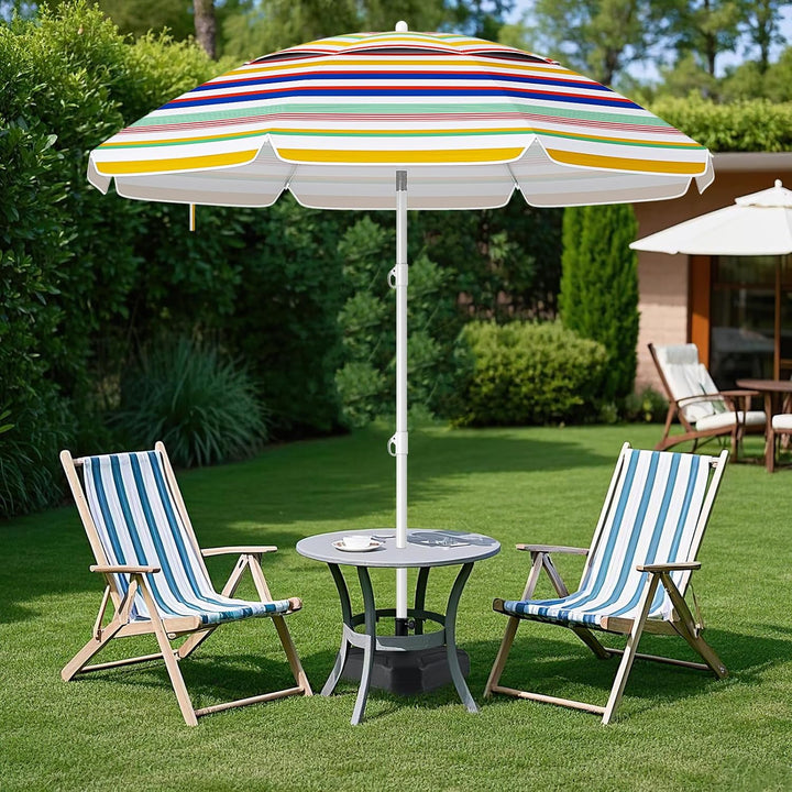 GOPLUS Strand Sonnenschirm, Strandschirm windfest stabil, Gartenschirm mit UPF 50+, Outdoor Sonnensc