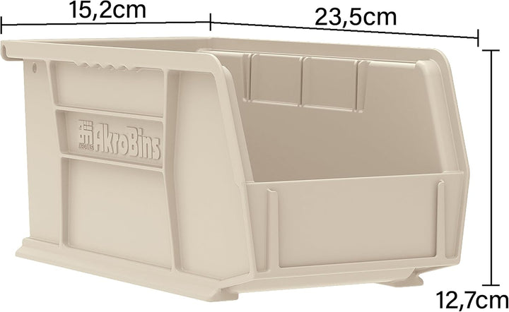 Akro-Mils 30237 AkroBins Plastic Storage Bins, Space-Saving Stackable Bins for Garage, Pantry, Craft