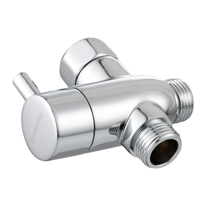 Tecmolog Umstellventil Dusche 3 Wege 1/2" Messing Absperrventil Dusche T Adapter für Handbrause Chro