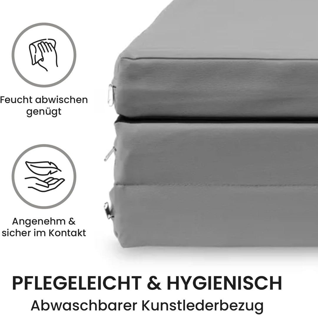 Jeflex - klappbare Weichbodenmatte &amp; Turnmatte 210 x 100 x 8 cm MADE IN GERMANY/Gymnastikmatte tragb