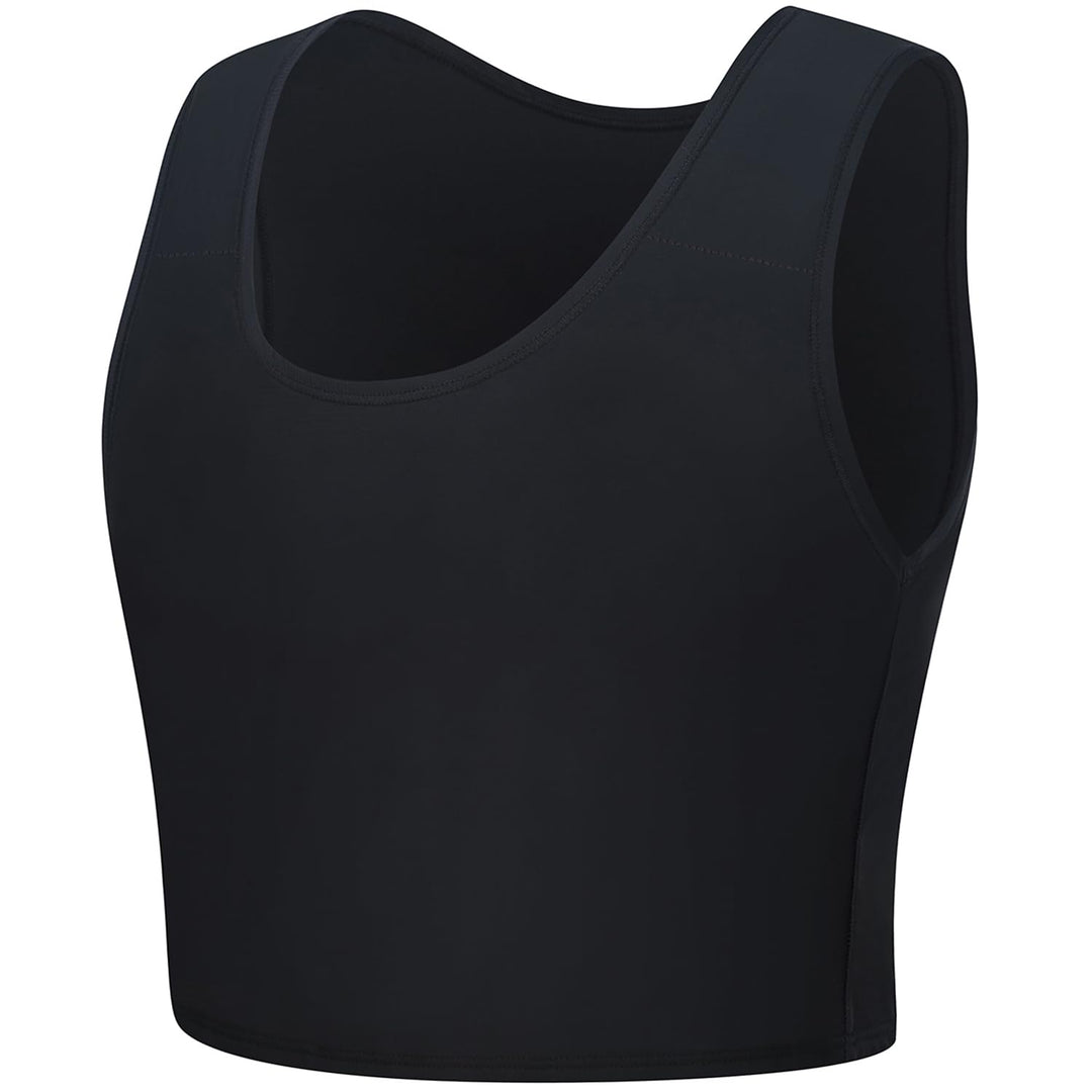 Brust Binder Transgender FTM Cosplay Atmungsaktive Halb Trans Binder Tank Top Schwarz 4XL, Schwarz 4
