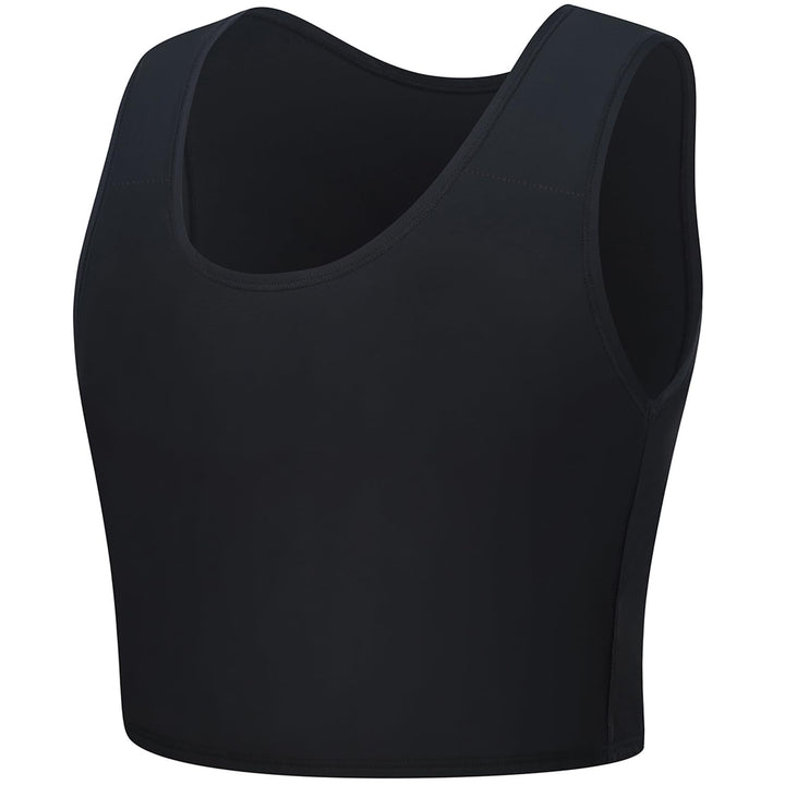 Brust Binder Transgender FTM Cosplay Atmungsaktive Halb Trans Binder Tank Top Schwarz 4XL, Schwarz 4