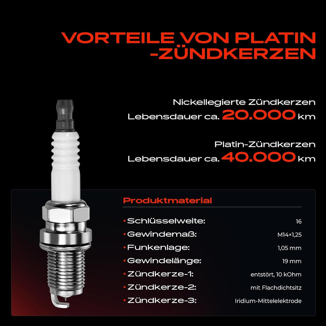 Frankberg 5x Zündspule + Zündkerzen Kompatibel mit C70 I 1998-2005 S60 I 2000-2009 S70 1998-2000 S80