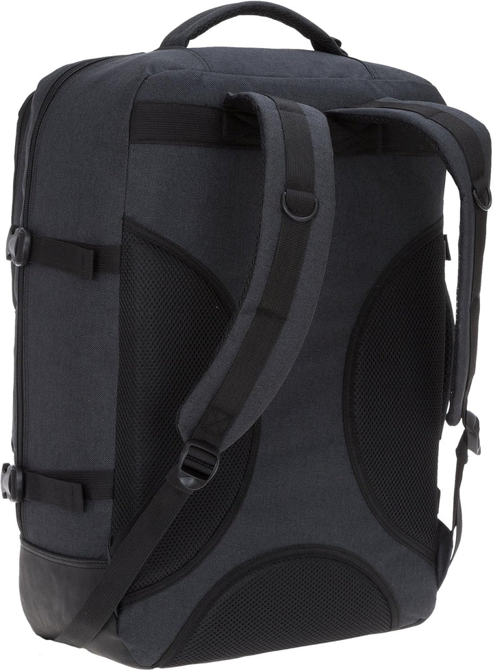BESTWAY Cabin 40223 Retro Reiserucksack Kabinenrucksack Leichtgepäck Rucksack + Koffergurt (Dunkelgr