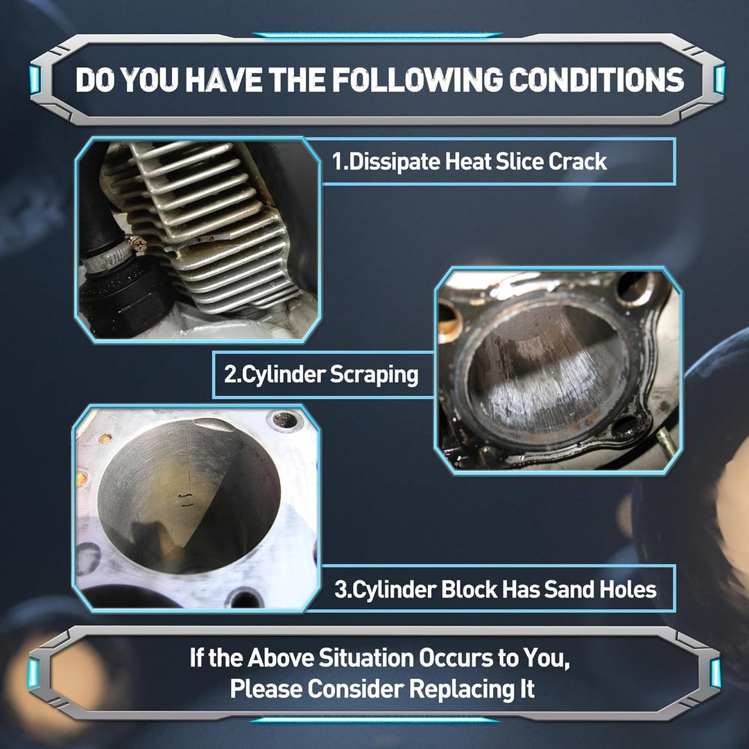 WOOSTAR 52,4mm Aluminium Grosse Bohrung Zylinder mit Kolbenringsatz Ersatz für Lifan 110ccm 125ccm 4