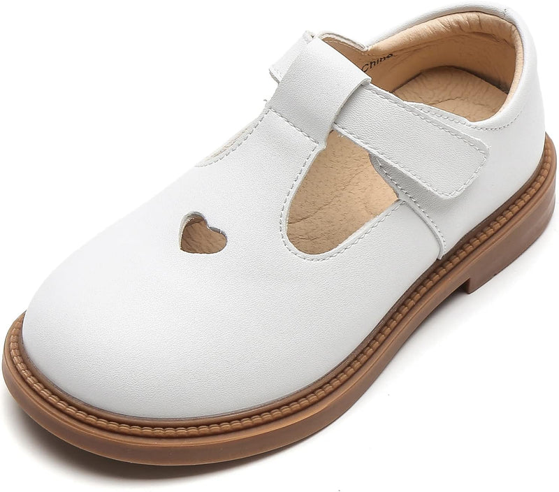 DADAWEN Mädchen Mary Jane Halbschuhe Taufschuhe Geschlossene Ballerinas 26 EU Weiss, 26 EU Weiss