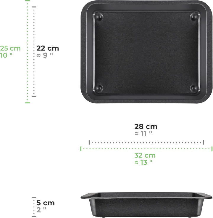 Grizzly 2x Auflaufform, Grösse klein, antihaftbeschichtet, mit Griffrand, auch als Lasagneform, Brät