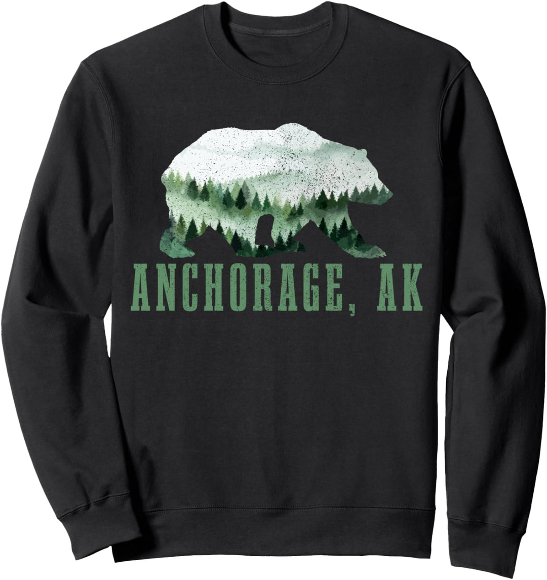 Anchorage Alaska Grizzly Bär Grizzlybär Natur USA Souvenir Sweatshirt