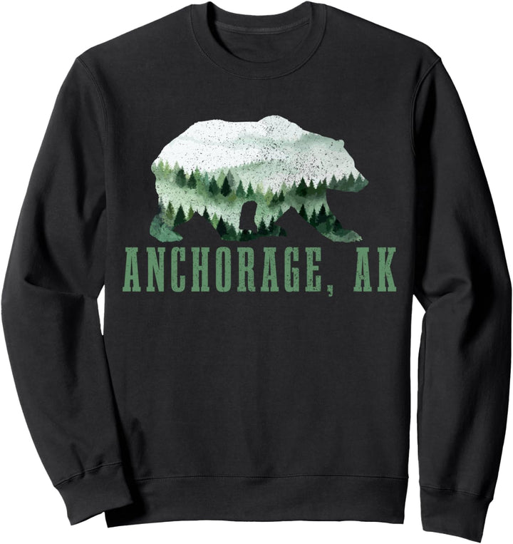 Anchorage Alaska Grizzly Bär Grizzlybär Natur USA Souvenir Sweatshirt