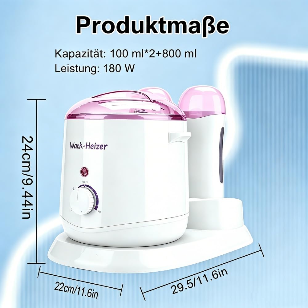 Wachswärmer 3-in-1 800ml, Temperature Control Verstellbar Wachsschmelzmaschine, Professioneller Wach