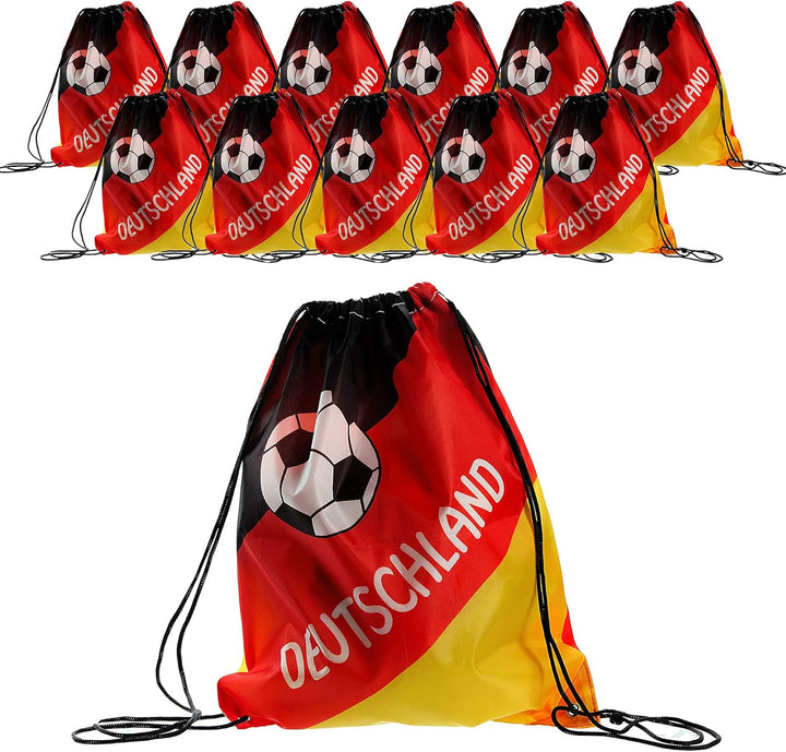 Cepewa Fanartikel WM EM │12er Set Matchbeutel Sportbeutel │Fanmeile Public Viewing │schwarz rot Gold