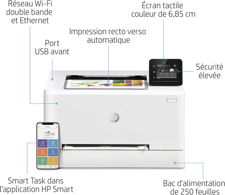 HP Color LaserJet Pro M255dw Farblaserdrucker (Laserdrucker, WLAN, LAN, Duplex, Airprint) weiss Dupl
