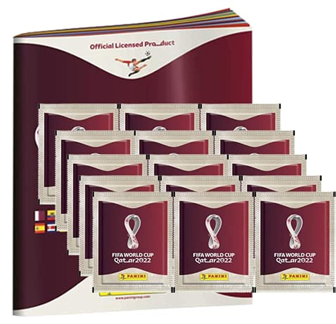 Panini FIFA World Cup Qatar 2022 Offizielle Stickerserie (1x Softcover Album + 15x Tüten), 1x Softco