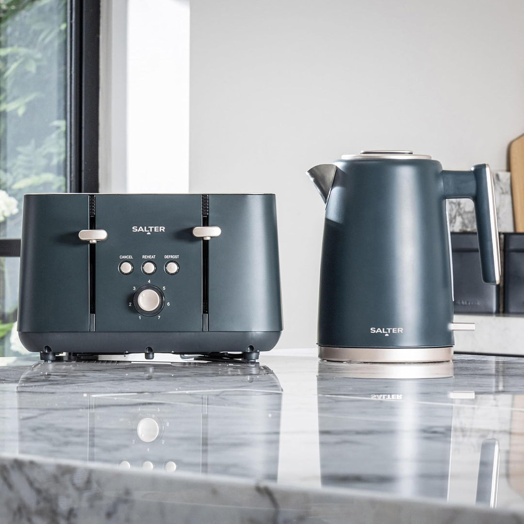 Salter Marino 4-Scheiben-Toaster – 7 Stufen variable Bräunung, herausnehmbare Krümelschublade, selbs