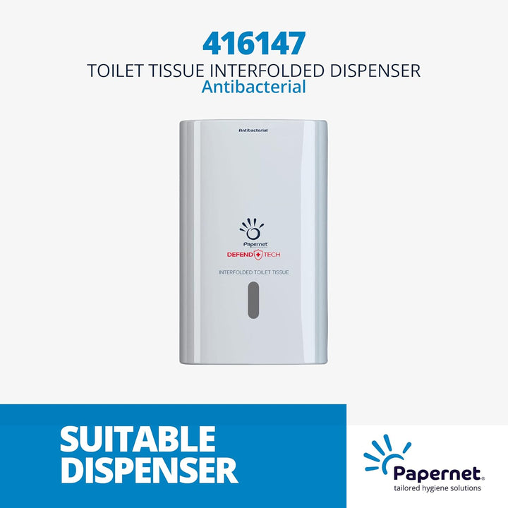 Papernet Defend Tech - Interfold Toilettenpapier (417818), Einzelblatt-Toilettenpapier mit antibakte