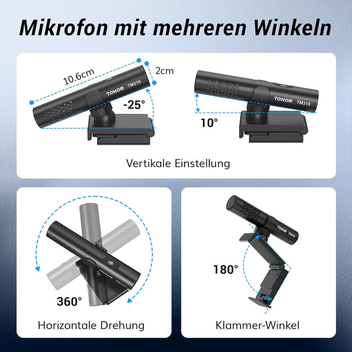 TONOR USB Konferenzmikrofon für PC, Computer Laptop Mikrofon, Mehrfach Winkelverstellbares Microphon