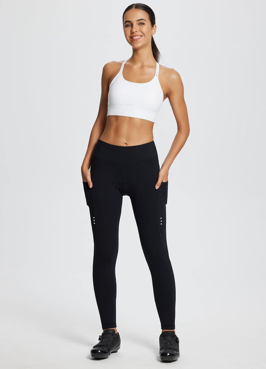 BALEAF Damen Reithose Radhose Winter Reitleggings Kniebesatz Fahrradhose wasserabwiesend Thermoleggi