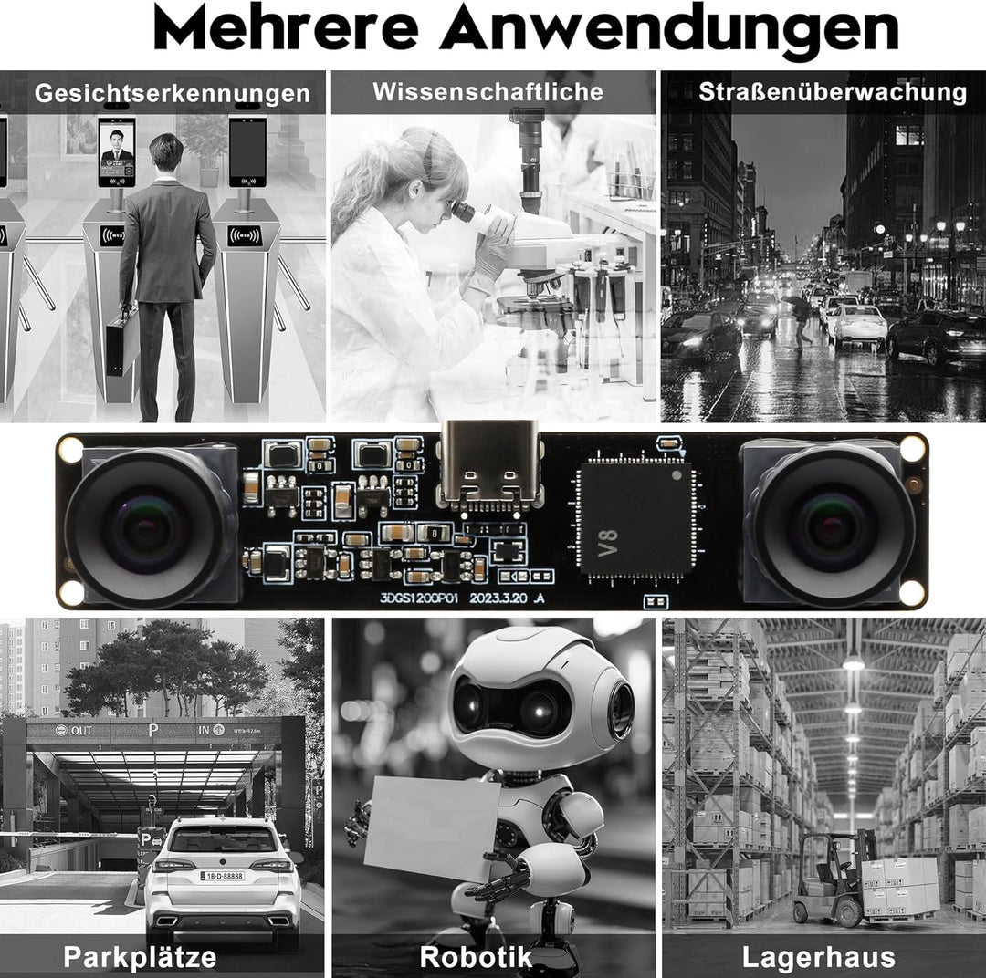 Svpro 210fps Monochrom Global Shutter USB Kameramodul Dual Lens Synchronisation Schwarz/Weiss Kamera