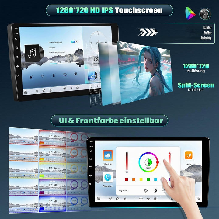 CAMECHO 8-Kern Android 15 Qualcomm 4+64G Autoradio für Ford Fiesta Focus Transit Connect Kuga Mondeo