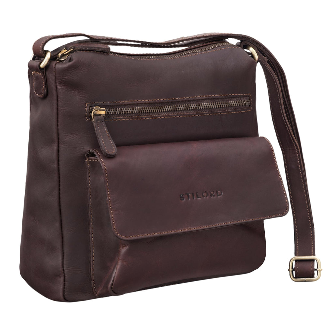 STILORD 'Mira' Vintage Umhängetasche für Damen 12,2 Zoll Schultertasche Handtasche Ausgehen Freizeit